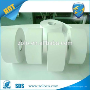 Hi-tack ultra destructible paper roll/vinyl material sticker roll